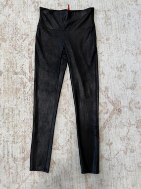 SPANX Faux Leather Look Leggings Black Medium Petite